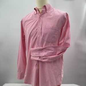 Izod , Pink and White check Medium Button Up Casual Shirt